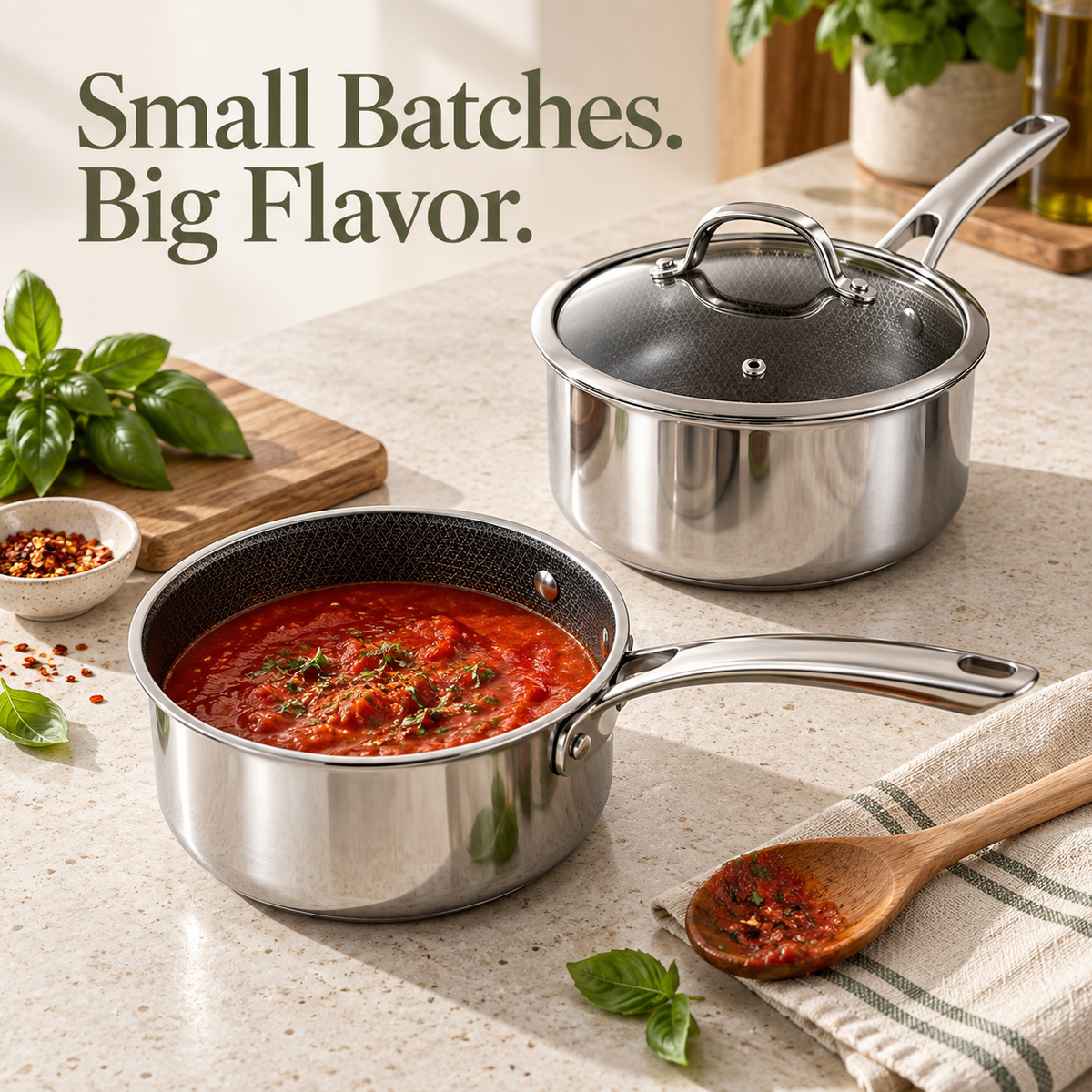 SNOWCLAD Hybrid Nonstick Stainless Steel Cookware Set — 10 or 14 Pieces