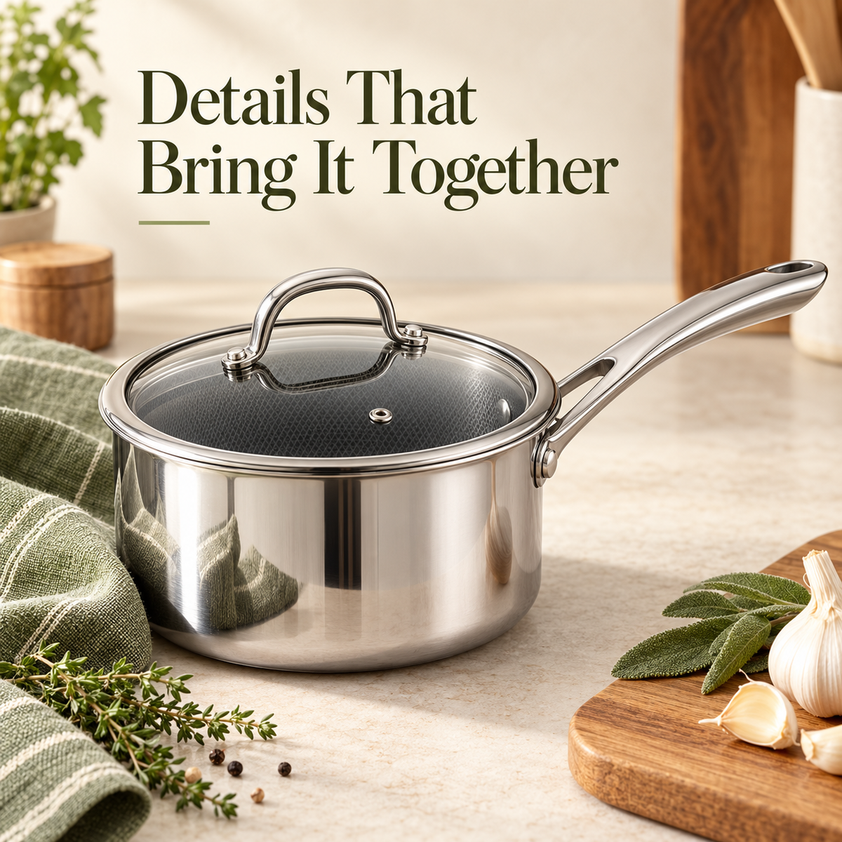 SNOWCLAD Hybrid Nonstick Stainless Steel Cookware Set — 10 or 14 Pieces