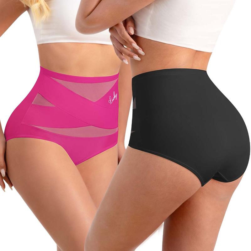 ✨Plus-Size High-Waist Cross Tummy Control Panties