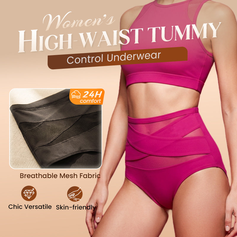 ✨Plus-Size High-Waist Cross Tummy Control Panties