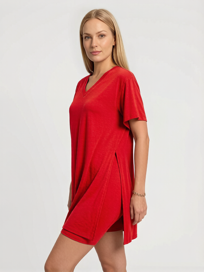 Women Summer Lounge Set Oversized Tee Biker Shorts Reversible Tracksuit