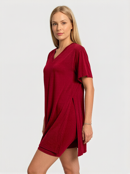 Women Summer Lounge Set Oversized Tee Biker Shorts Reversible Tracksuit