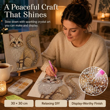 🧘Relaxing & Beginner-Friendly-Sparkling Crystal Diamond Art Kit For DIY Wall Decor