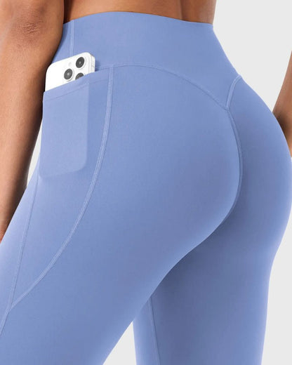 High-Waisted No-Front-Seam Scrunch Capri Leggings