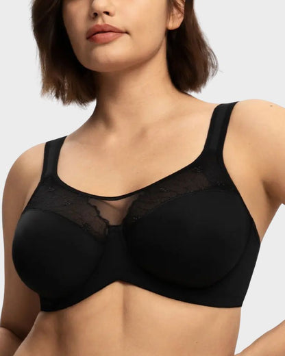 Plus Size Embroidered Full-Coverage Underwire Bra