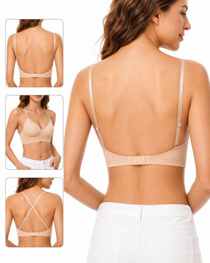 Low-Back Seamless Convertible Demi Bra