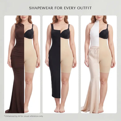 Seamless high-waisted shaping shorts: tummy control, butt lifting, and leg slimming.