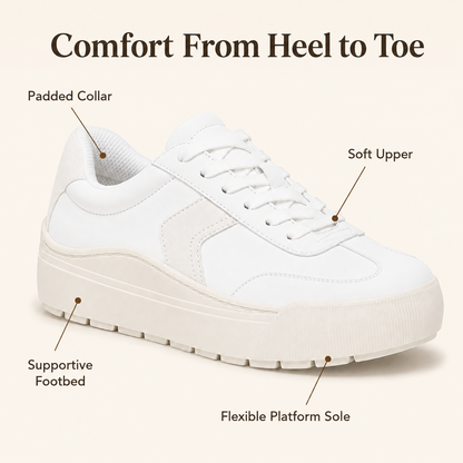 Women's Everyday Platform Sneakers – Lightweight Lace-Up Comfort Shoes