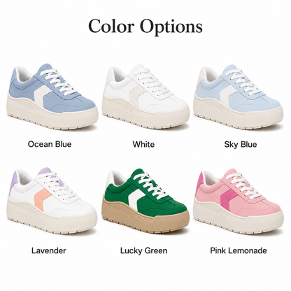 Women's Everyday Platform Sneakers – Lightweight Lace-Up Comfort Shoes
