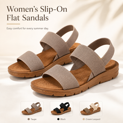 Women's Summer 2026 Fashionable Slip on Flat Sandals As Back To School Gift, Girl Casual Comfortable Sandals for Beach Party, Simple Comfortable Walking Shoes for Indoor and Outdoor