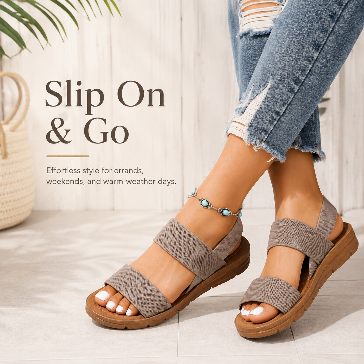 Women's Summer 2026 Fashionable Slip on Flat Sandals As Back To School Gift, Girl Casual Comfortable Sandals for Beach Party, Simple Comfortable Walking Shoes for Indoor and Outdoor