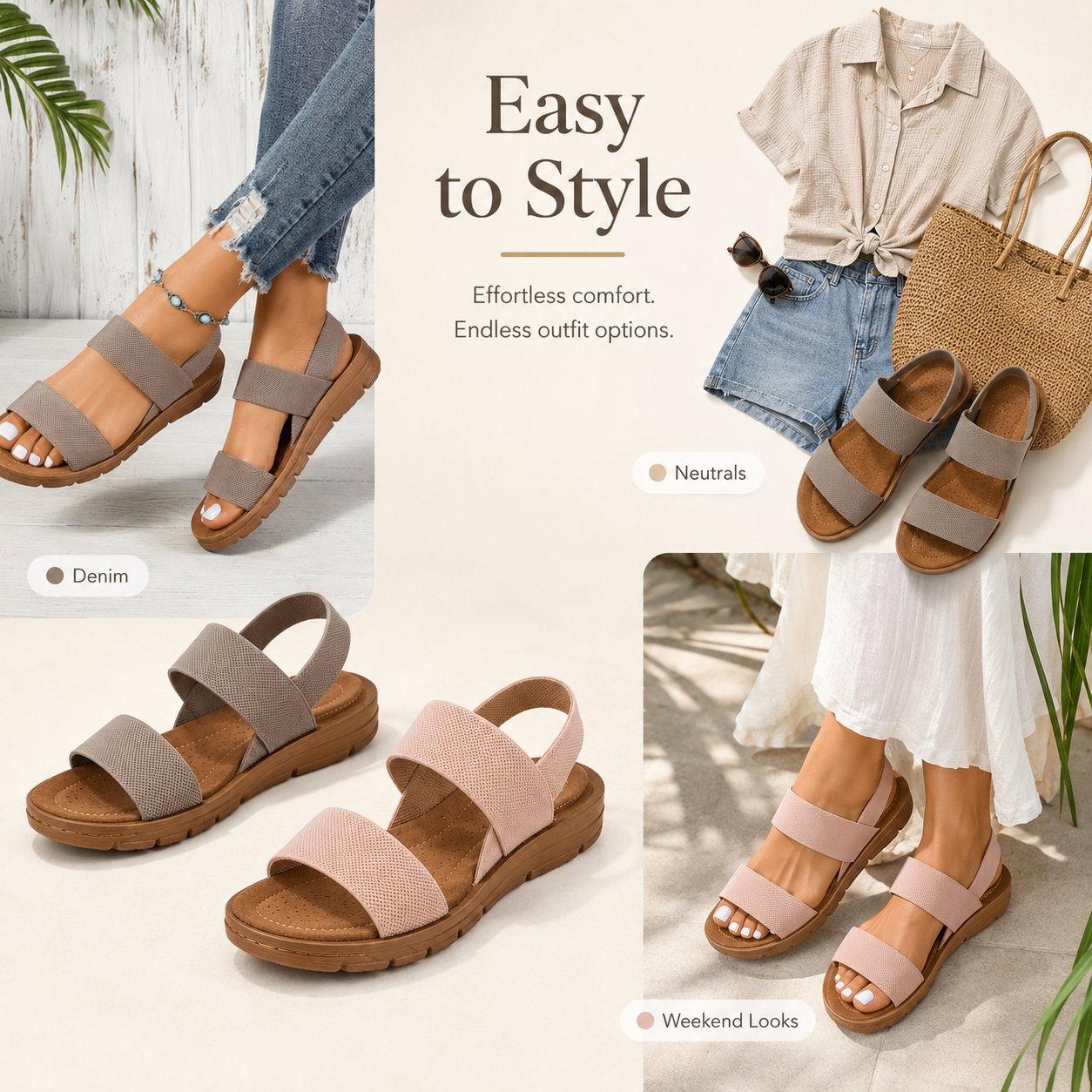 Women's Summer 2026 Fashionable Slip on Flat Sandals As Back To School Gift, Girl Casual Comfortable Sandals for Beach Party, Simple Comfortable Walking Shoes for Indoor and Outdoor