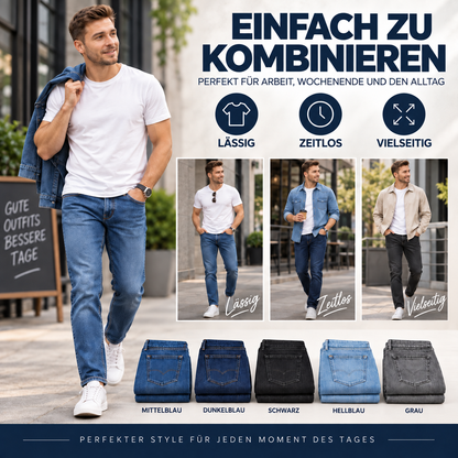 Klassische Jeans im 5-Farben-Set – Komfort für jeden Tag