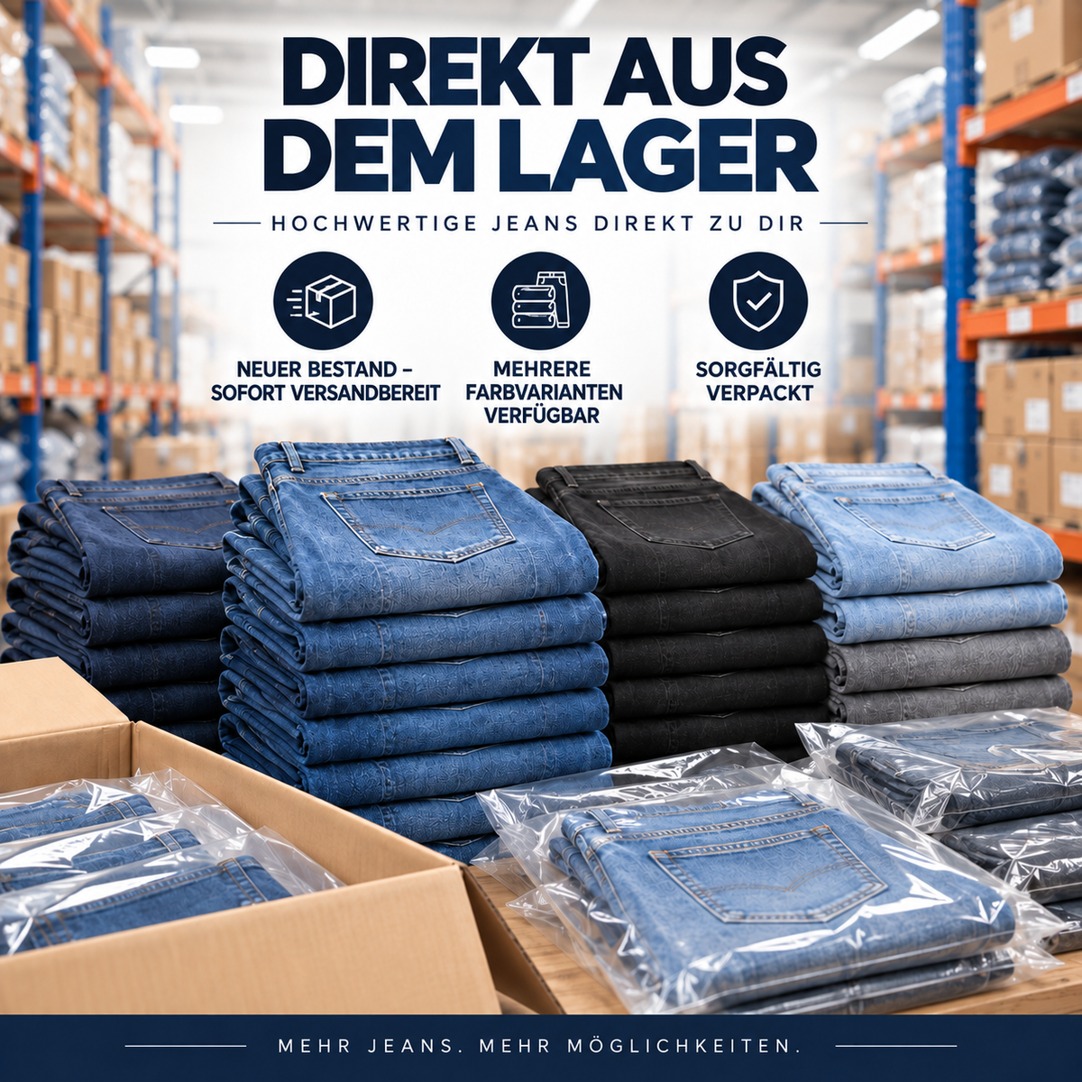 Klassische Jeans im 5-Farben-Set – Komfort für jeden Tag