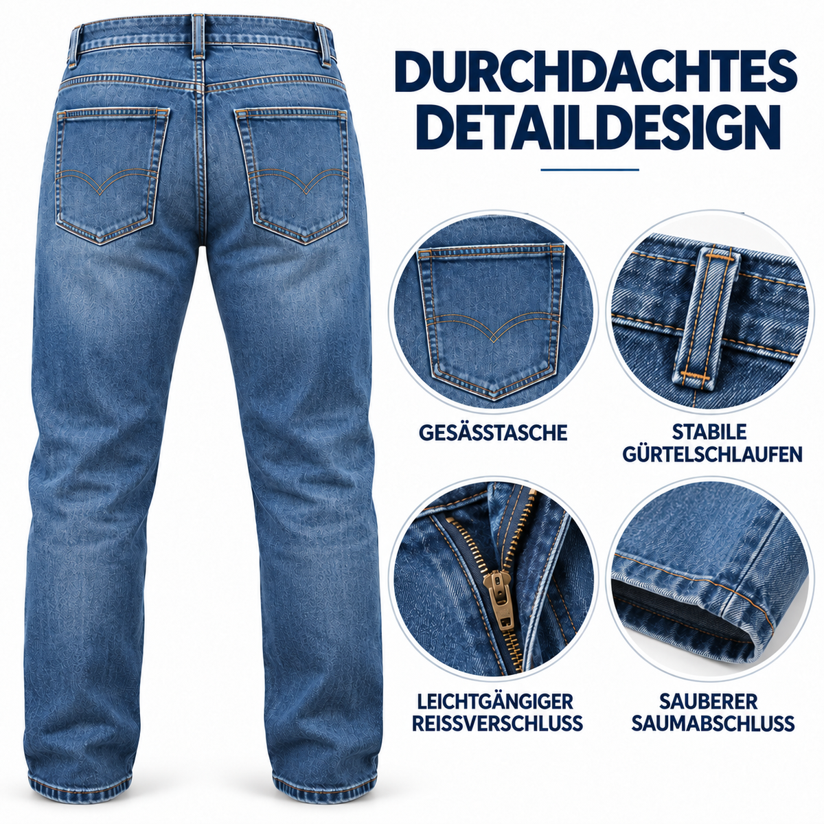 Klassische Jeans im 5-Farben-Set – Komfort für jeden Tag