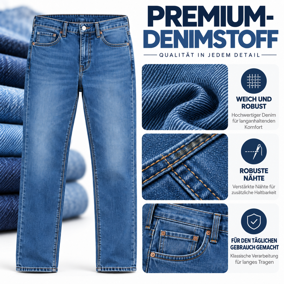 Klassische Jeans im 5-Farben-Set – Komfort für jeden Tag