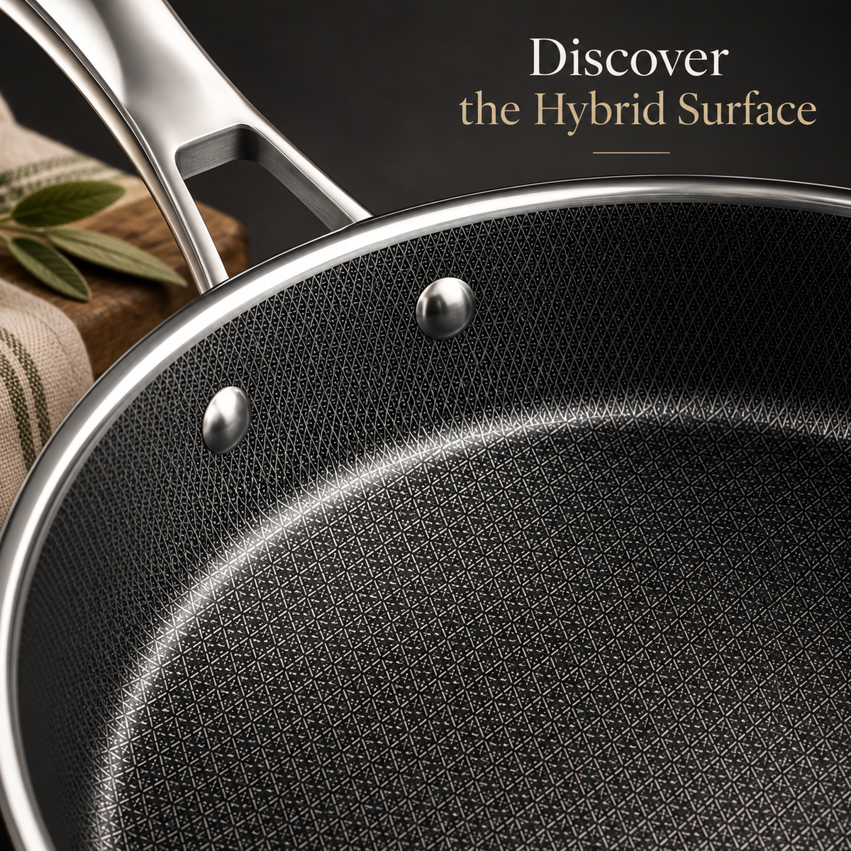 SNOWCLAD Hybrid Nonstick Stainless Steel Cookware Set — 10 or 14 Pieces