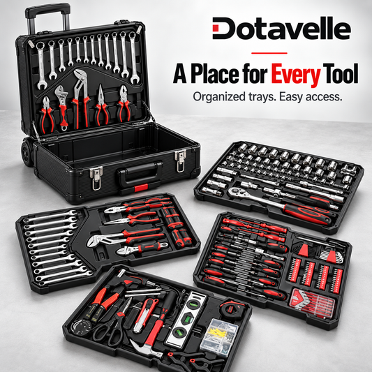 Dotavelle 899-Piece Tool & Accessory Set with Rolling Storage Case