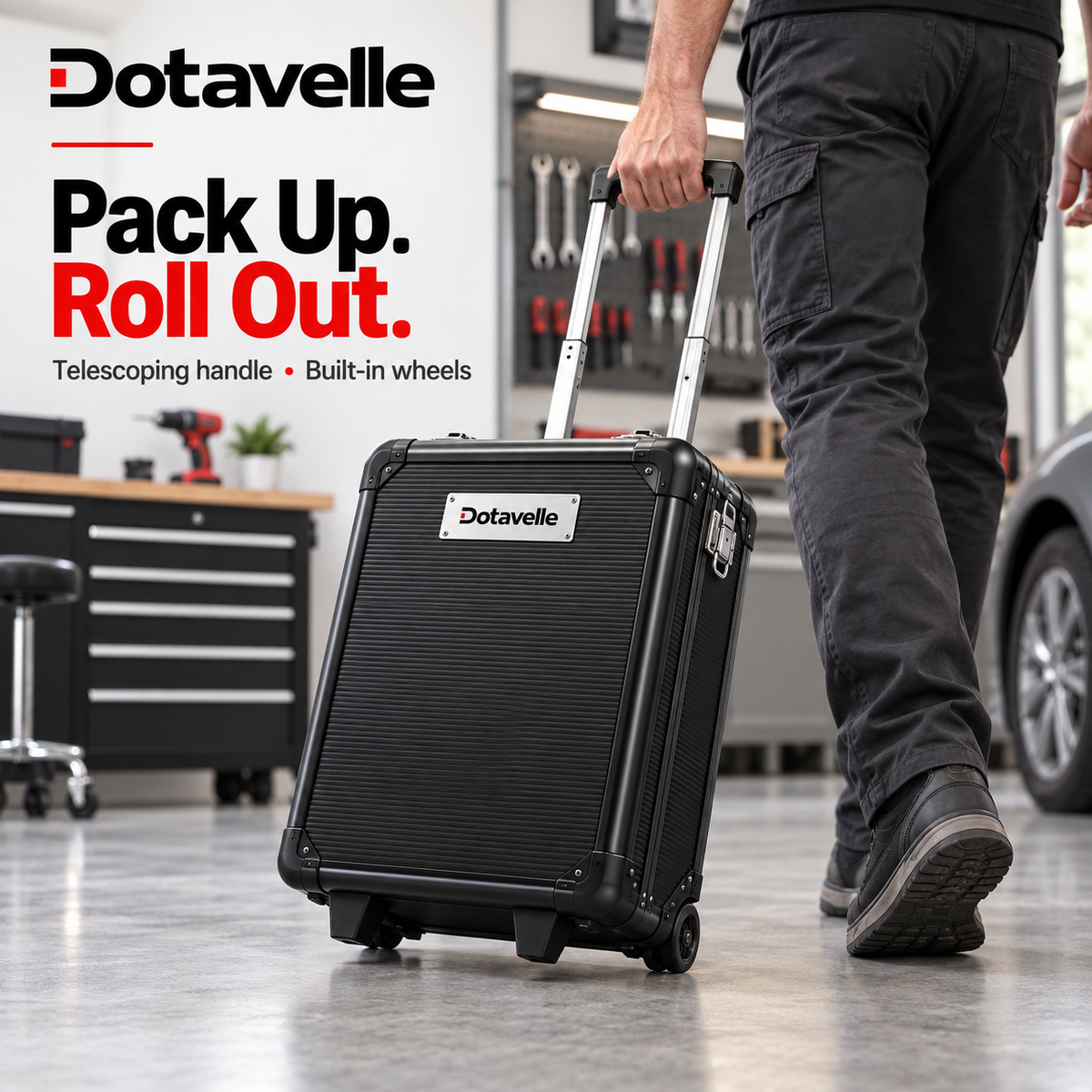 Dotavelle 899-Piece Tool & Accessory Set with Rolling Storage Case