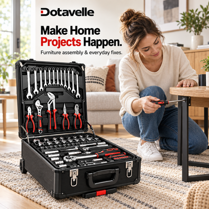 Dotavelle 899-Piece Tool & Accessory Set with Rolling Storage Case
