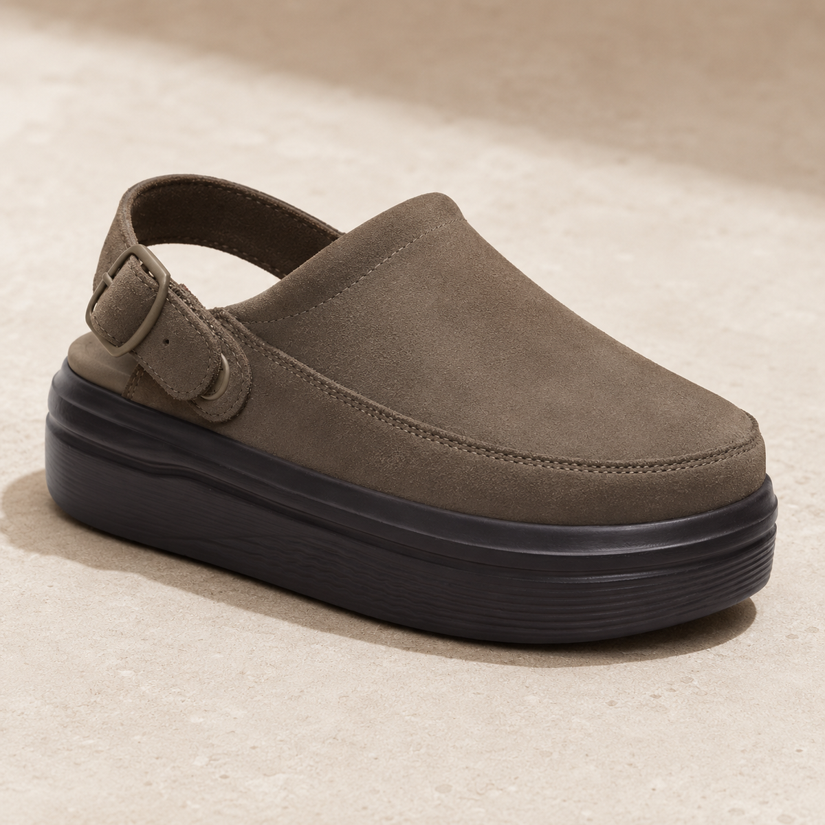 Aveline Lift Suede Clog – Lightweight Platform Slip-On Shoes for Women