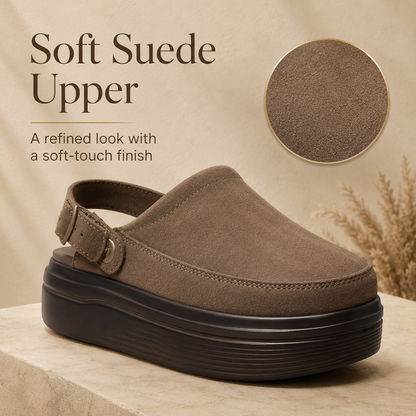 Aveline Lift Suede Clog – Lightweight Platform Slip-On Shoes for Women