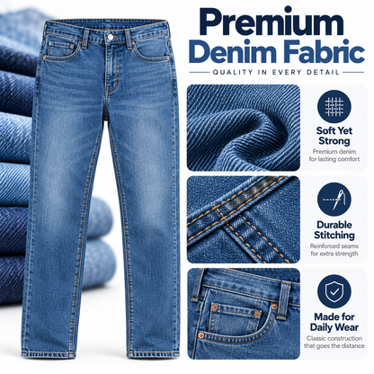 Classic Fit Denim Jeans – Premium Comfort & Everyday Style