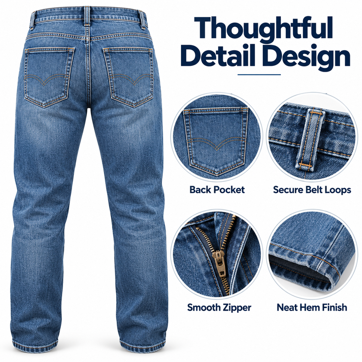Classic Fit Denim Jeans – Premium Comfort & Everyday Style