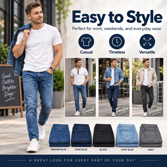 Classic Fit Denim Jeans – Premium Comfort & Everyday Style