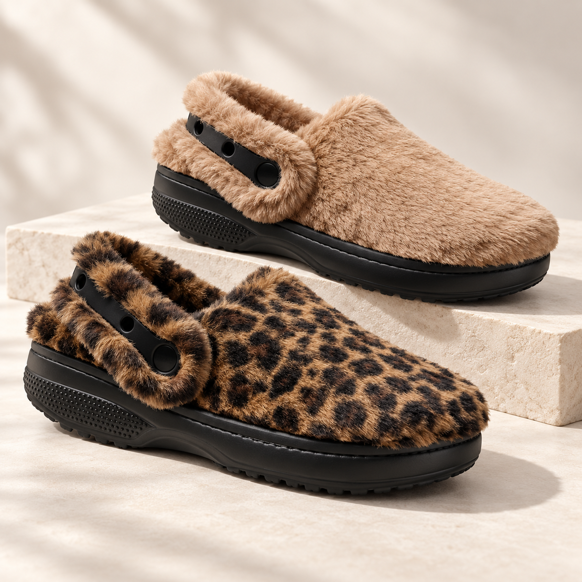 Cozy Fuzzy Lined Clogs – Warm Slip-On Slippers for Indoor & Outdoor Comfort