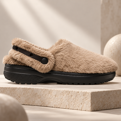 Cozy Fuzzy Lined Clogs – Warm Slip-On Slippers for Indoor & Outdoor Comfort