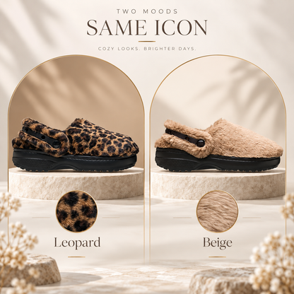 Cozy Fuzzy Lined Clogs – Warm Slip-On Slippers for Indoor & Outdoor Comfort
