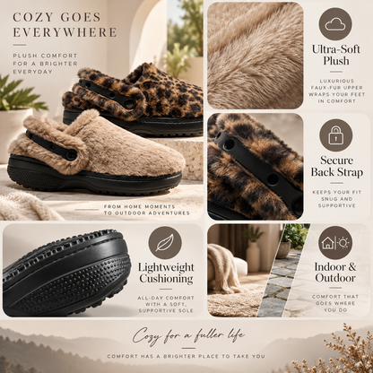 Cozy Fuzzy Lined Clogs – Warm Slip-On Slippers for Indoor & Outdoor Comfort