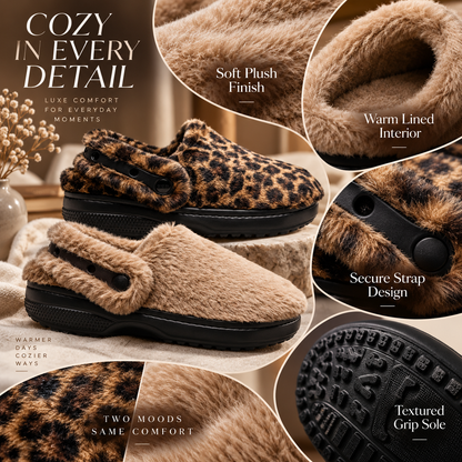 Cozy Fuzzy Lined Clogs – Warm Slip-On Slippers for Indoor & Outdoor Comfort