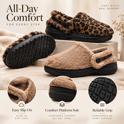 Cozy Fuzzy Lined Clogs – Warm Slip-On Slippers for Indoor & Outdoor Comfort