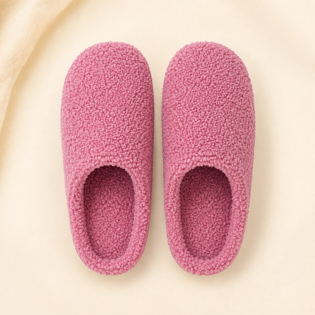 Top view of cozy slippers