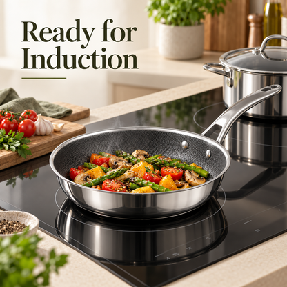 SNOWCLAD Hybrid Nonstick Stainless Steel Cookware Set — 10 or 14 Pieces