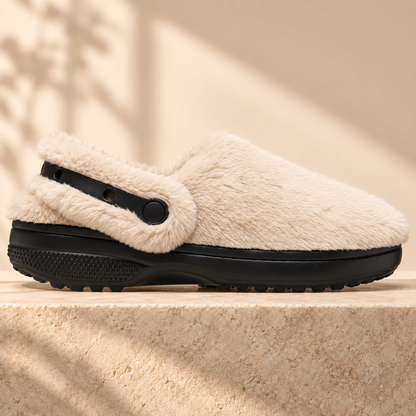 Cozy Fuzzy Lined Clogs – Warm Slip-On Slippers for Indoor & Outdoor Comfort