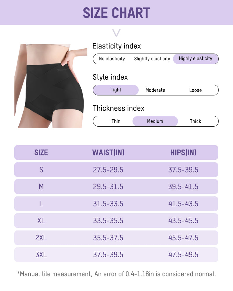 High-Waisted Cross Support Shaping Panties (6-Pack)