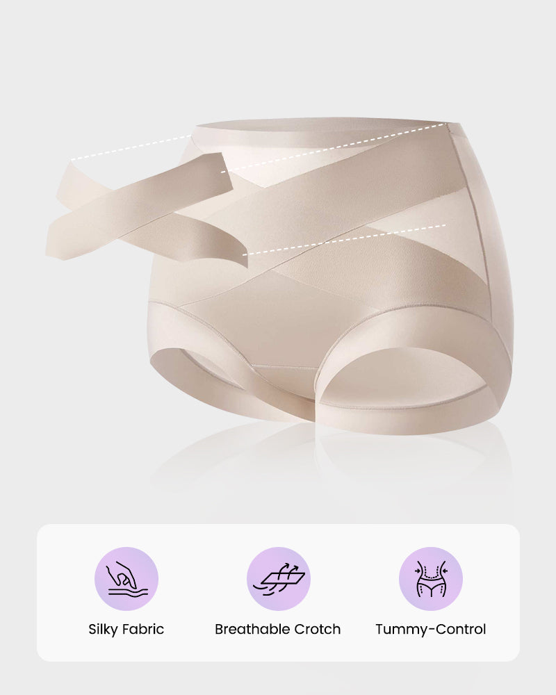 High-Waisted Cross Support Shaping Panties (6-Pack)