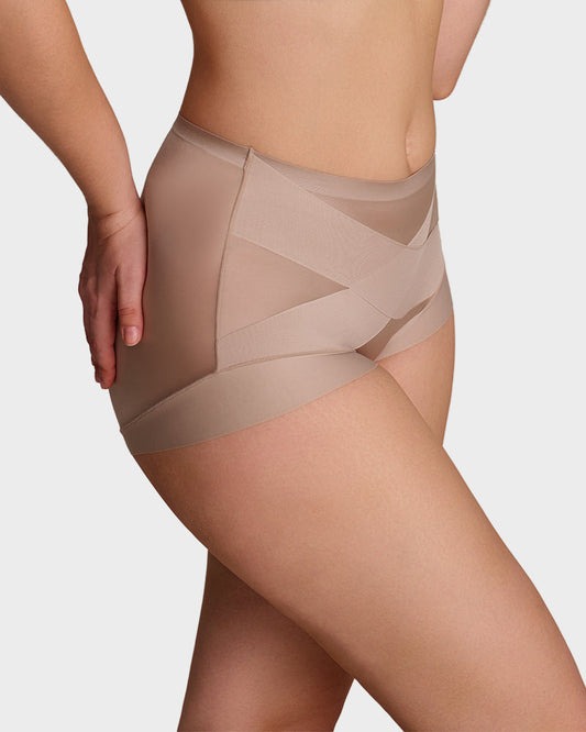 High-Waisted Cross Support Shaping Panties (6-Pack)