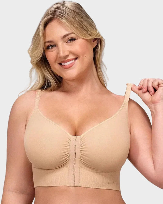 Seamless Push-Up Bra Top with Front Closure