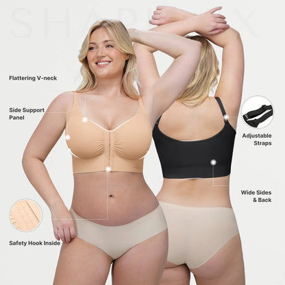 Seamless Push-Up Bra Top with Front Closure