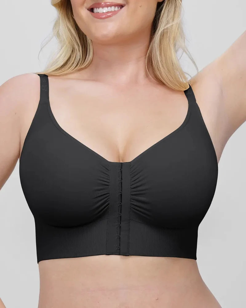Seamless Push-Up Bra Top with Front Closure