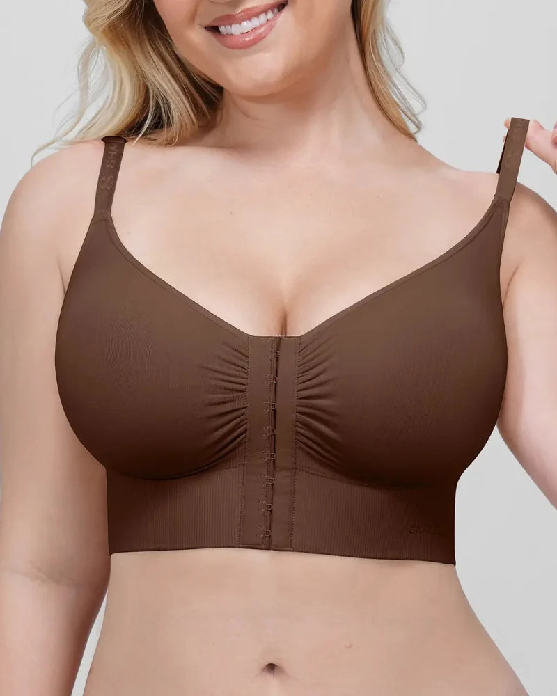 Seamless Push-Up Bra Top with Front Closure