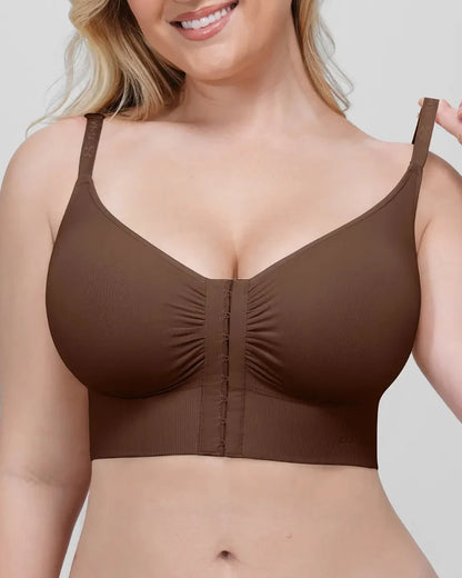 Seamless Push-Up Bra Top with Front Closure