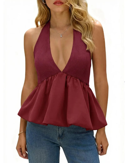 Women's Tie-Back Halter Summer Top