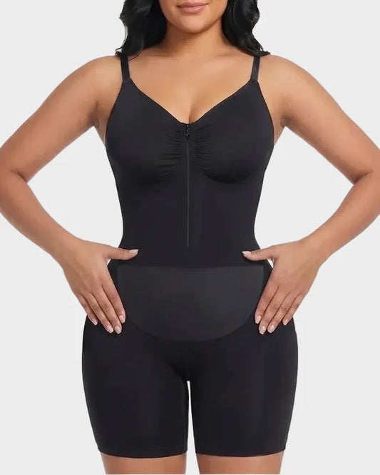 Zip-Up Tummy Control Shaping Bodysuit