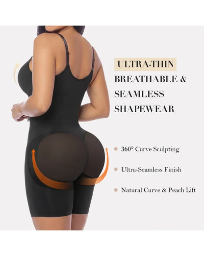 Zip-Up Tummy Control Shaping Bodysuit