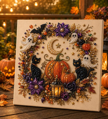 🔥 Last Day 49% OFF – 👻✨ Halloween Pearl Art DIY Kit – Turn Tiny Pearls into Spooky-Cute Magic